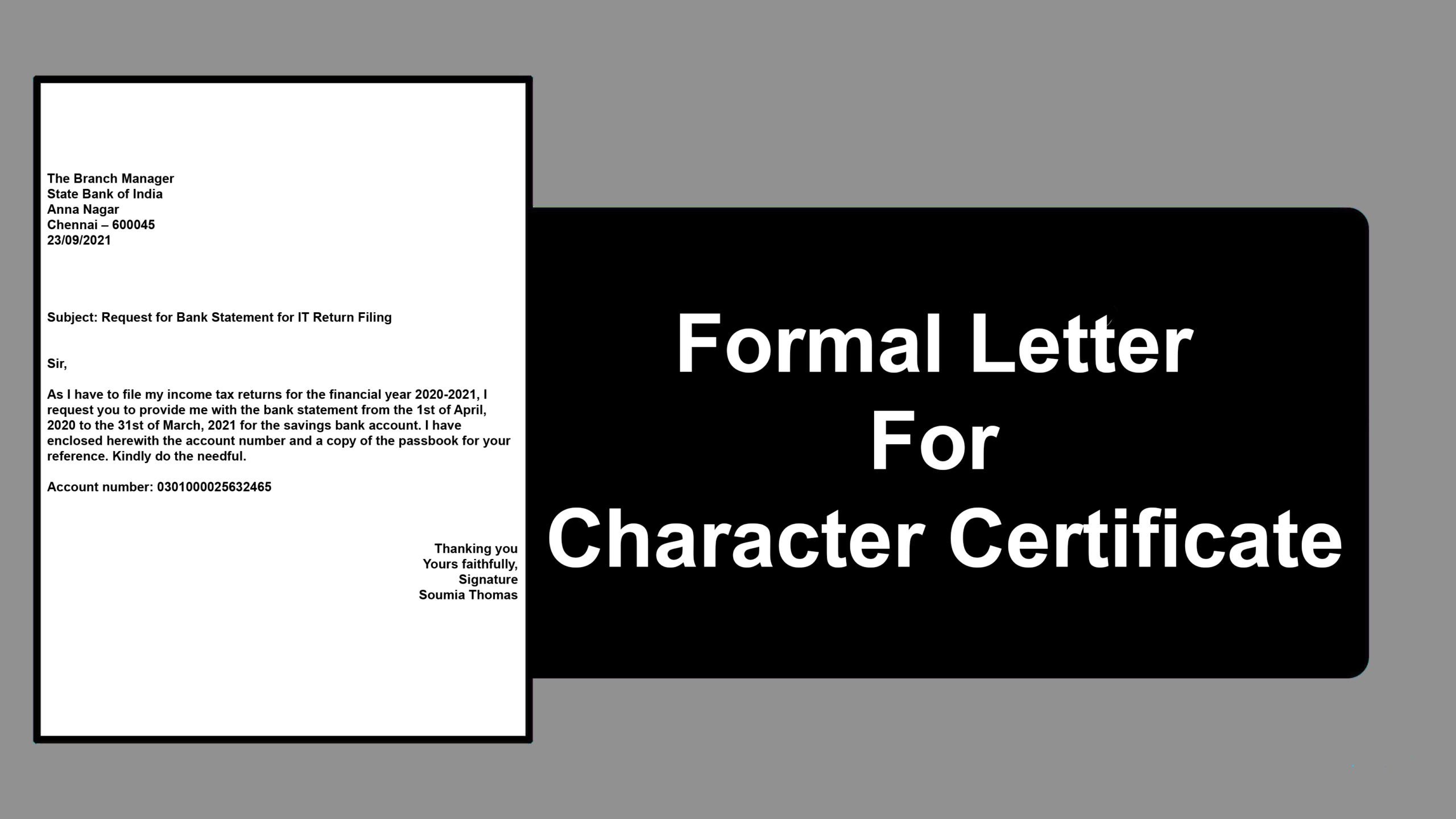 Formal Letter format For Character Certificate - Formal Letter Format and Sample Letters