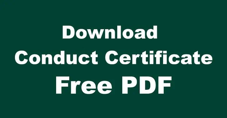 Download Conduct Certificate PDF Download Conduct Certificate PDF