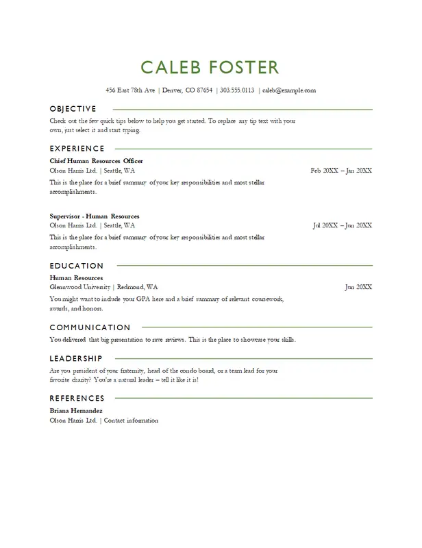 ATS Resume Template Word Format: 9 Best ATS-Friendly Templates for Job Seekers ATS basic HR resume
