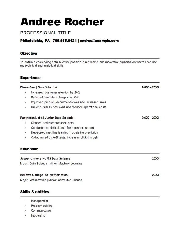 ATS Resume Template Word Format: 9 Best ATS-Friendly Templates for Job Seekers ATS bold classic resume