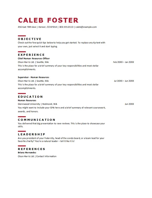 ATS Resume Template Word Format: 9 Best ATS-Friendly Templates for Job Seekers ATS bold HR resume