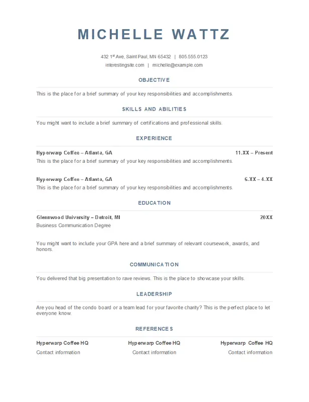 ATS Resume Template Word Format: 9 Best ATS-Friendly Templates for Job Seekers ATS simple food service resume
