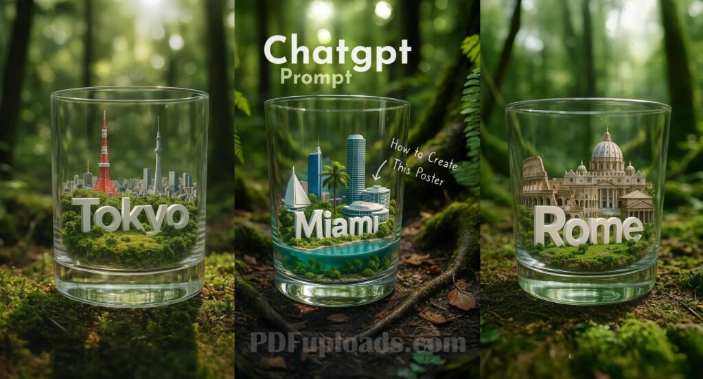 ChatGPT Prompt for Photo Creation: Easily Make Stunning Miniature City Posters in a Glass ChatGPT Prompt for Photo Creation