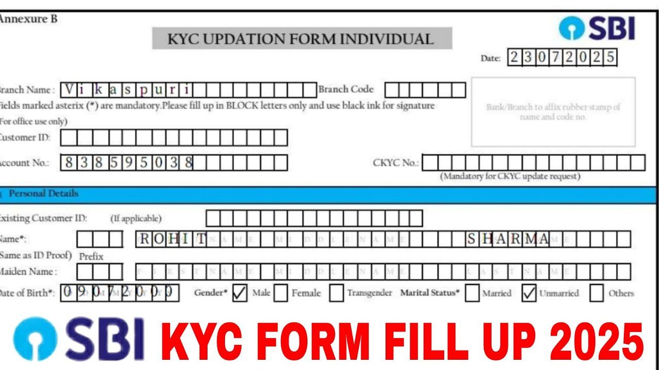 SBI KYC Form 2025 PDF